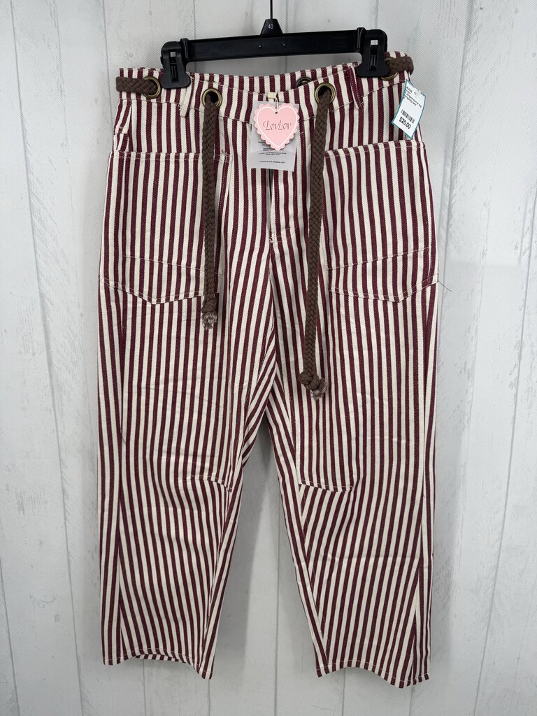 S striped barrel leg jean