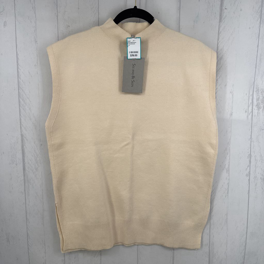 S mockneck sweater vest