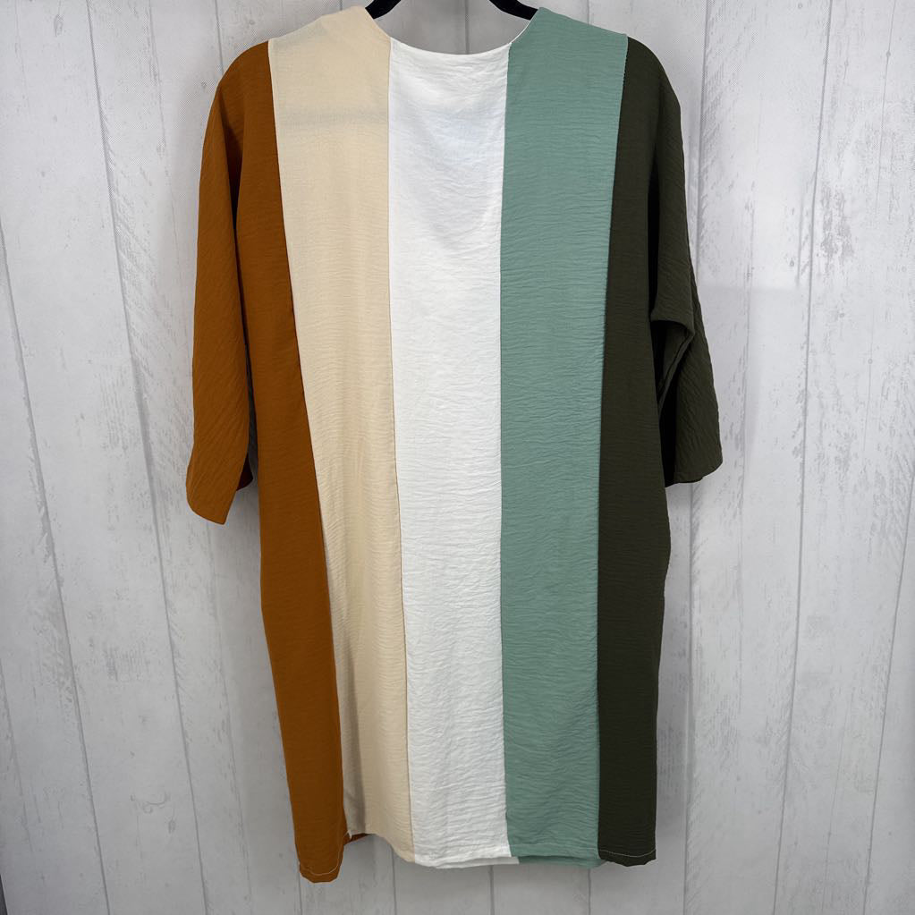 M colorblock vneck 3/4 slv dress