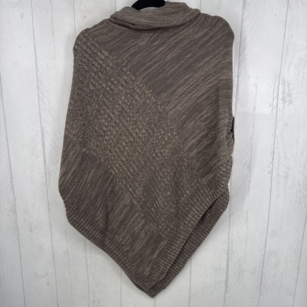 L/XL cowlneck knit poncho