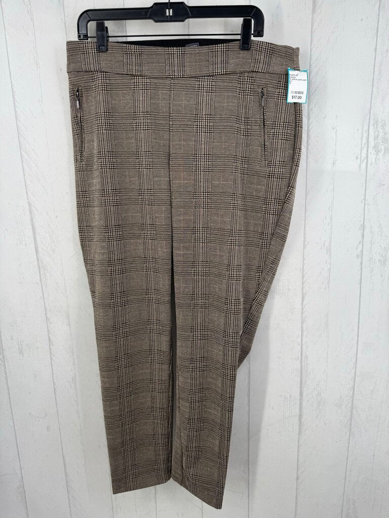 1X pull-on plaid pant