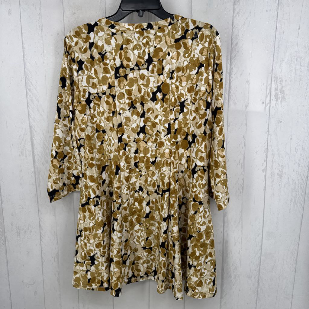 L printed scoop neck 3/4 slv tunic