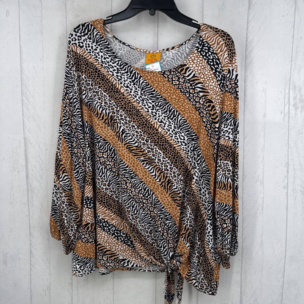 1X animal print l/s tee