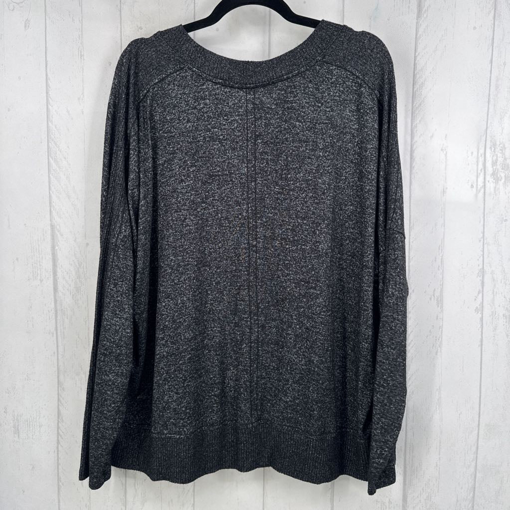 XXL marled v-neck dolman slv top