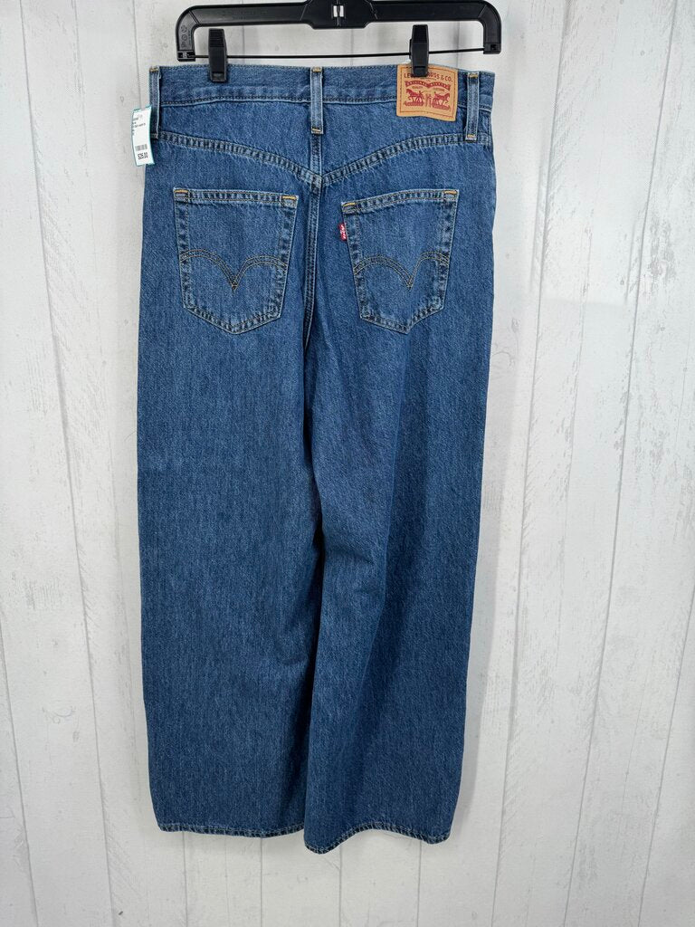 30 dark wash hi-rise straight leg jean