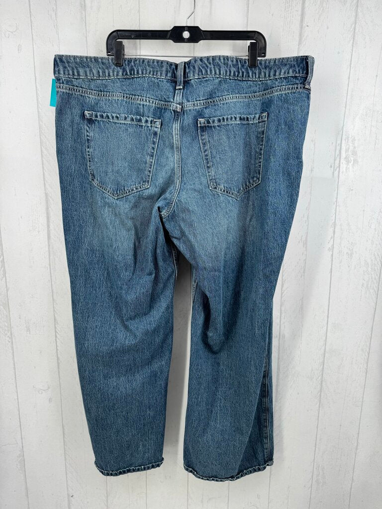 35L dark wash low rise baggy jeans