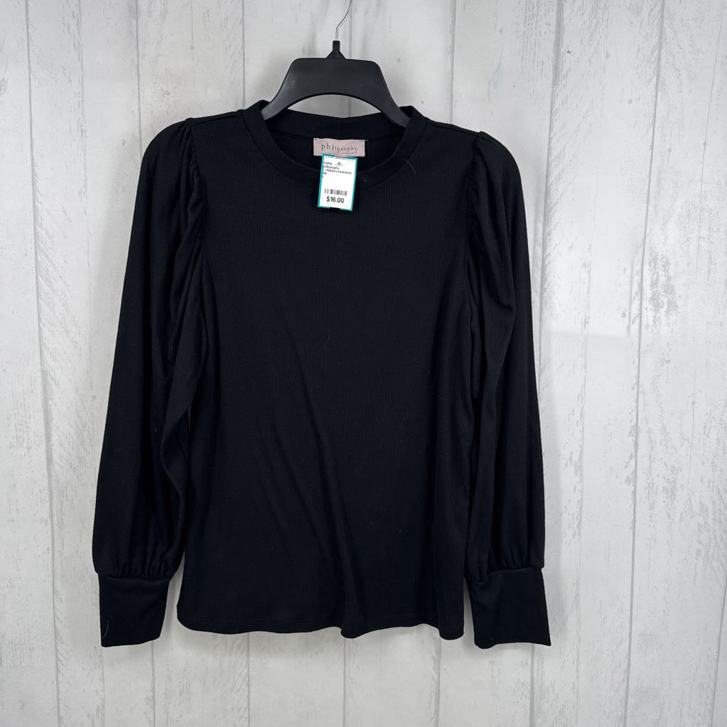 L ribbed crewneck l/s top