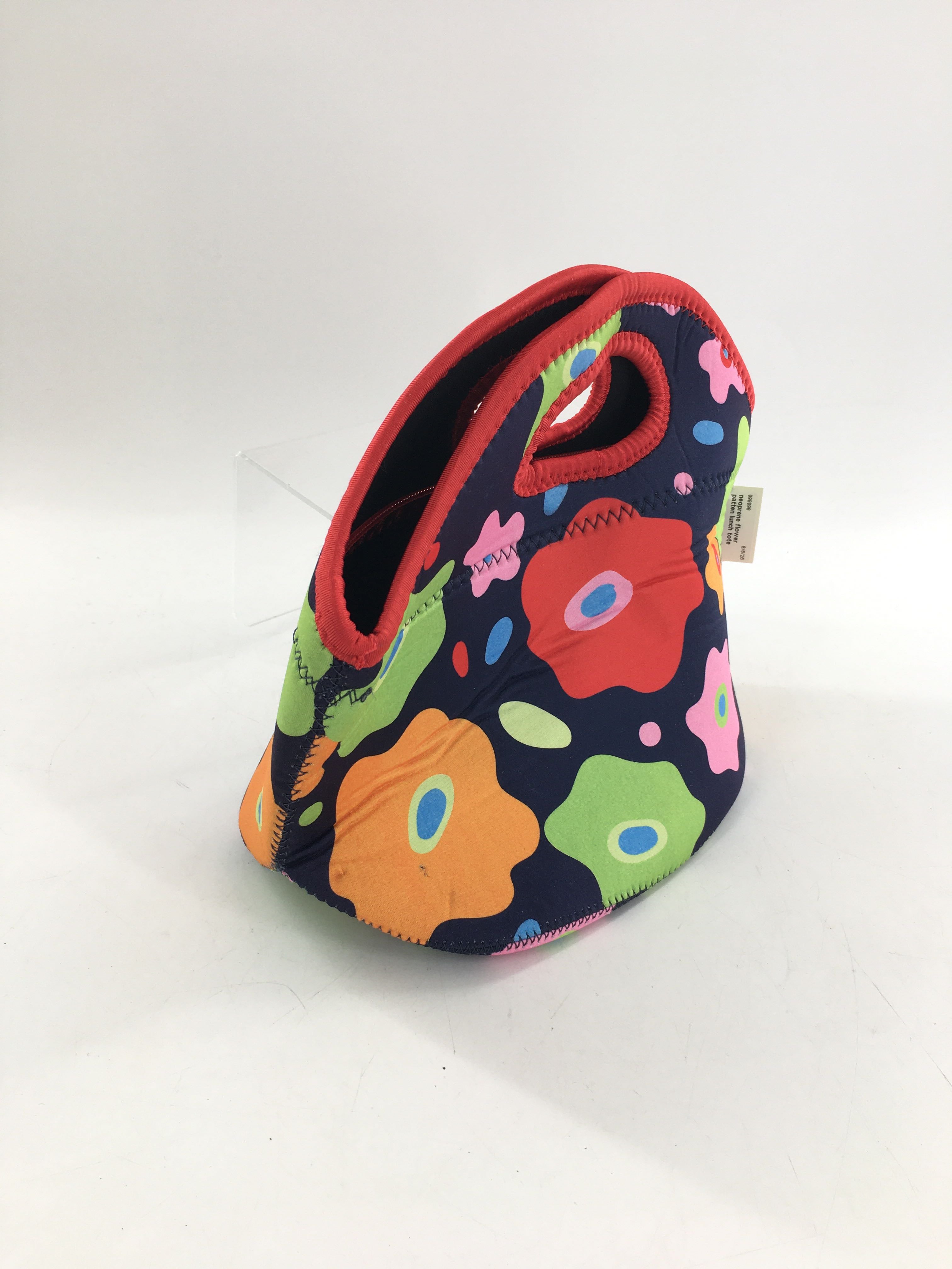 neoprene flower patten lunch tote