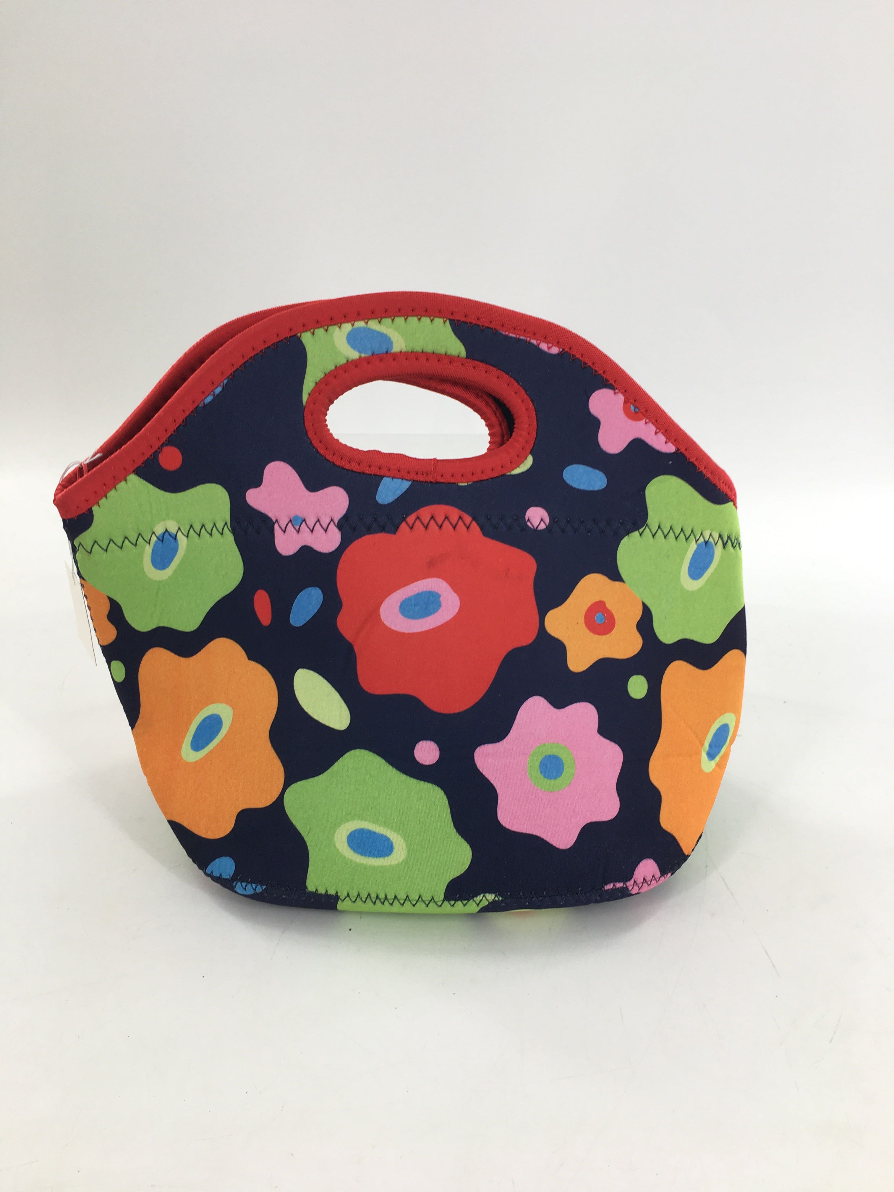 neoprene flower patten lunch tote