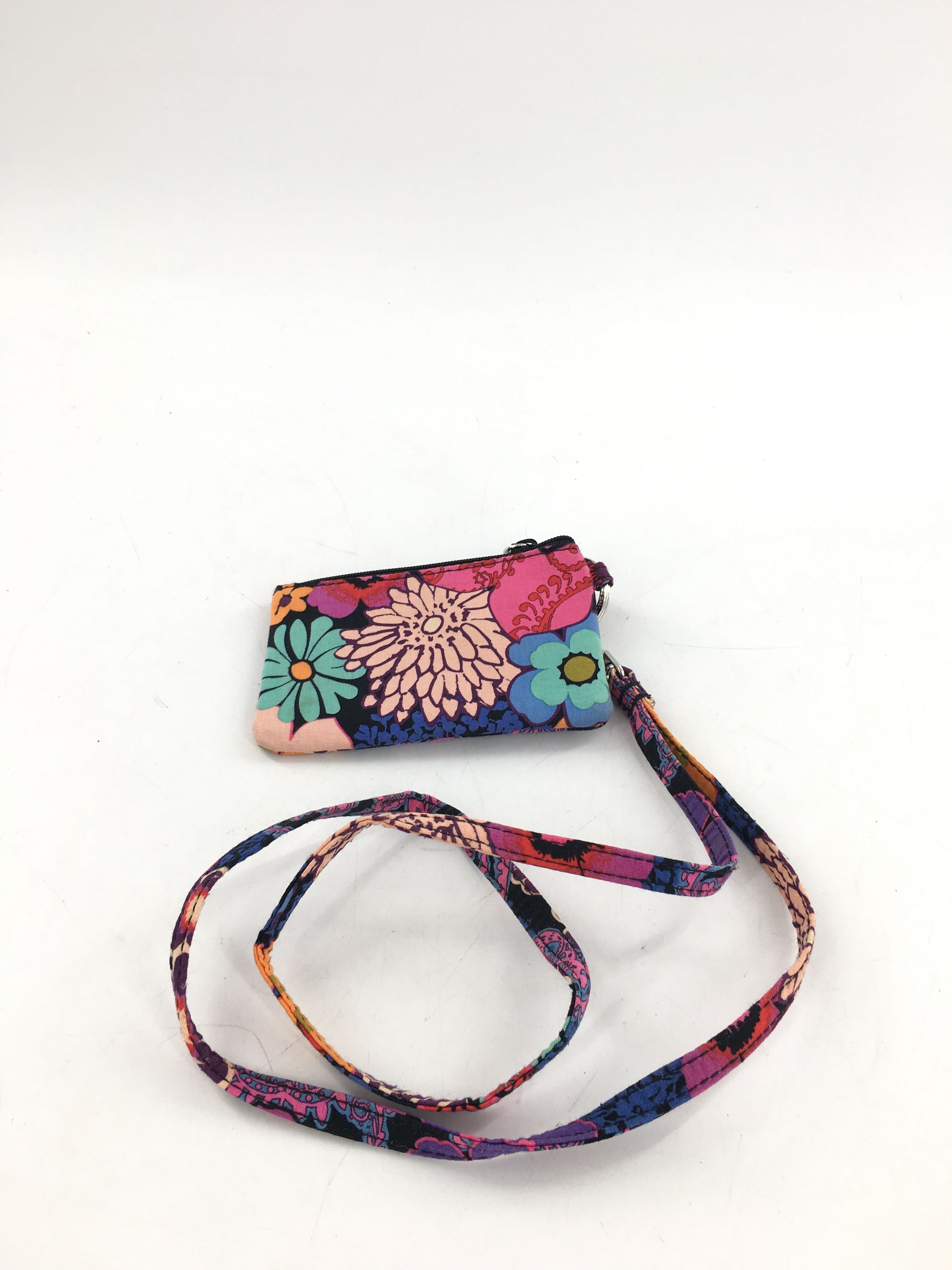 floral/paisley zip id case w/ lanyard