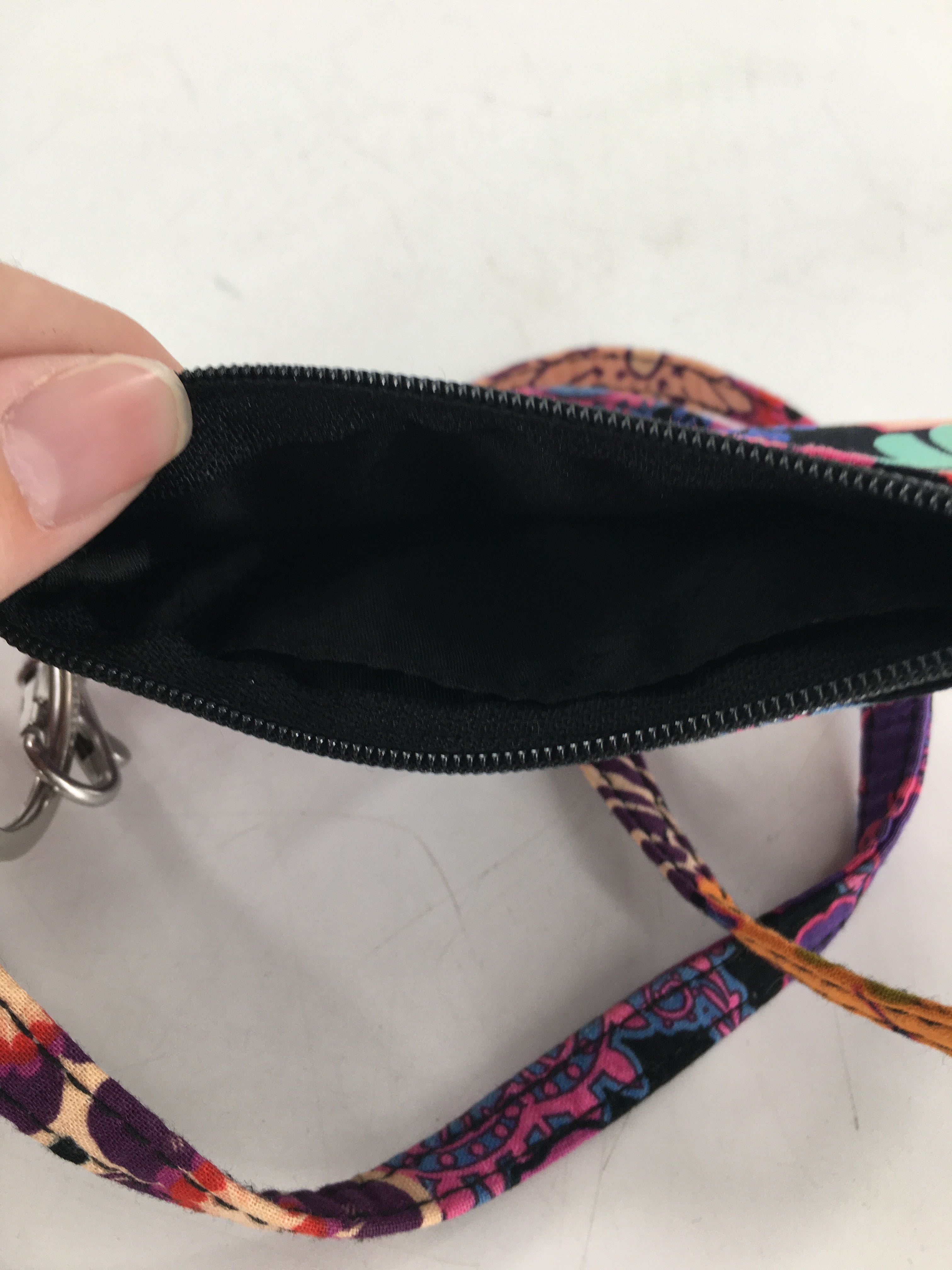 floral/paisley zip id case w/ lanyard