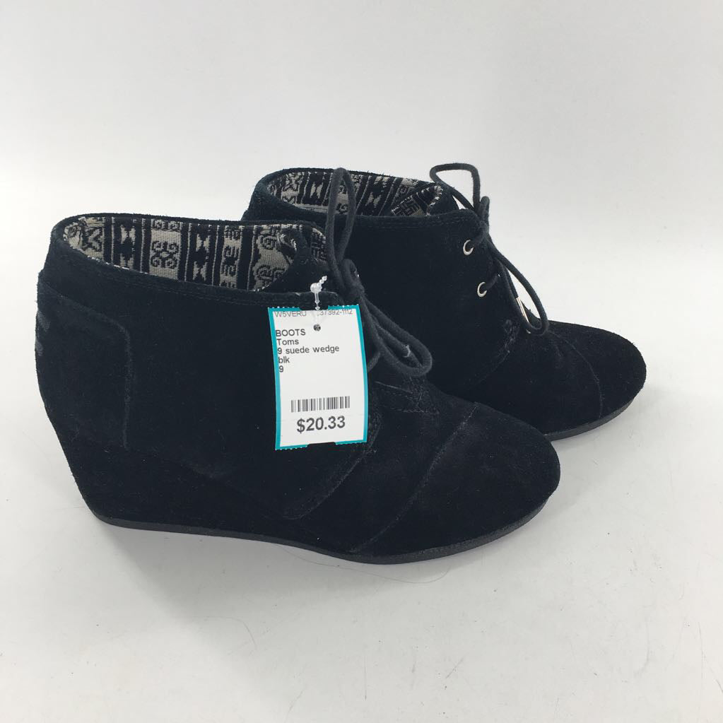 9 suede wedge heel bootie