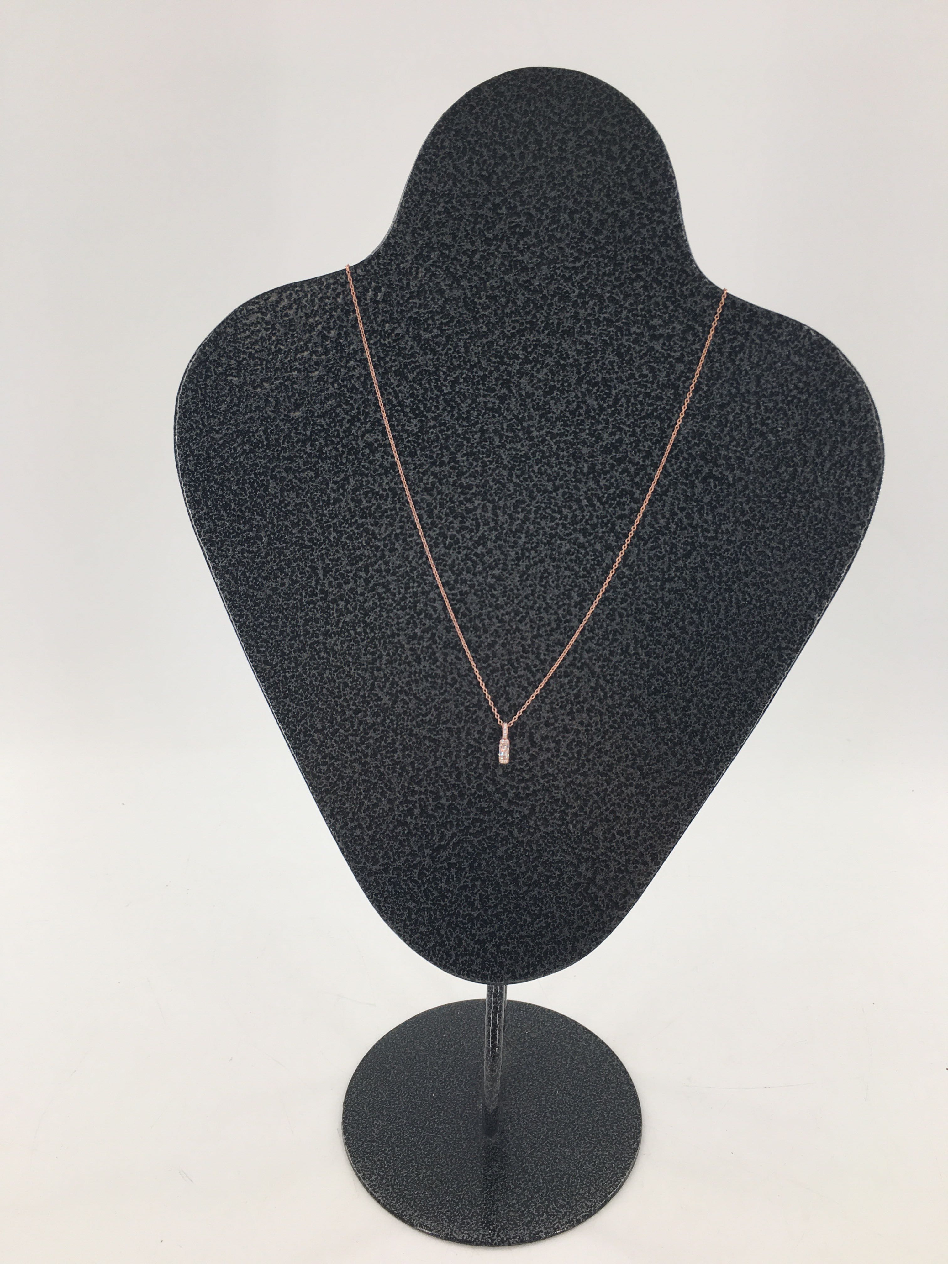10" .925 rose gold necklace w/ cz stone
