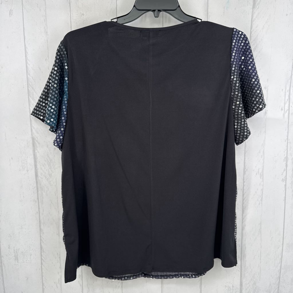 14/16 sequin embelished ombre s/s top