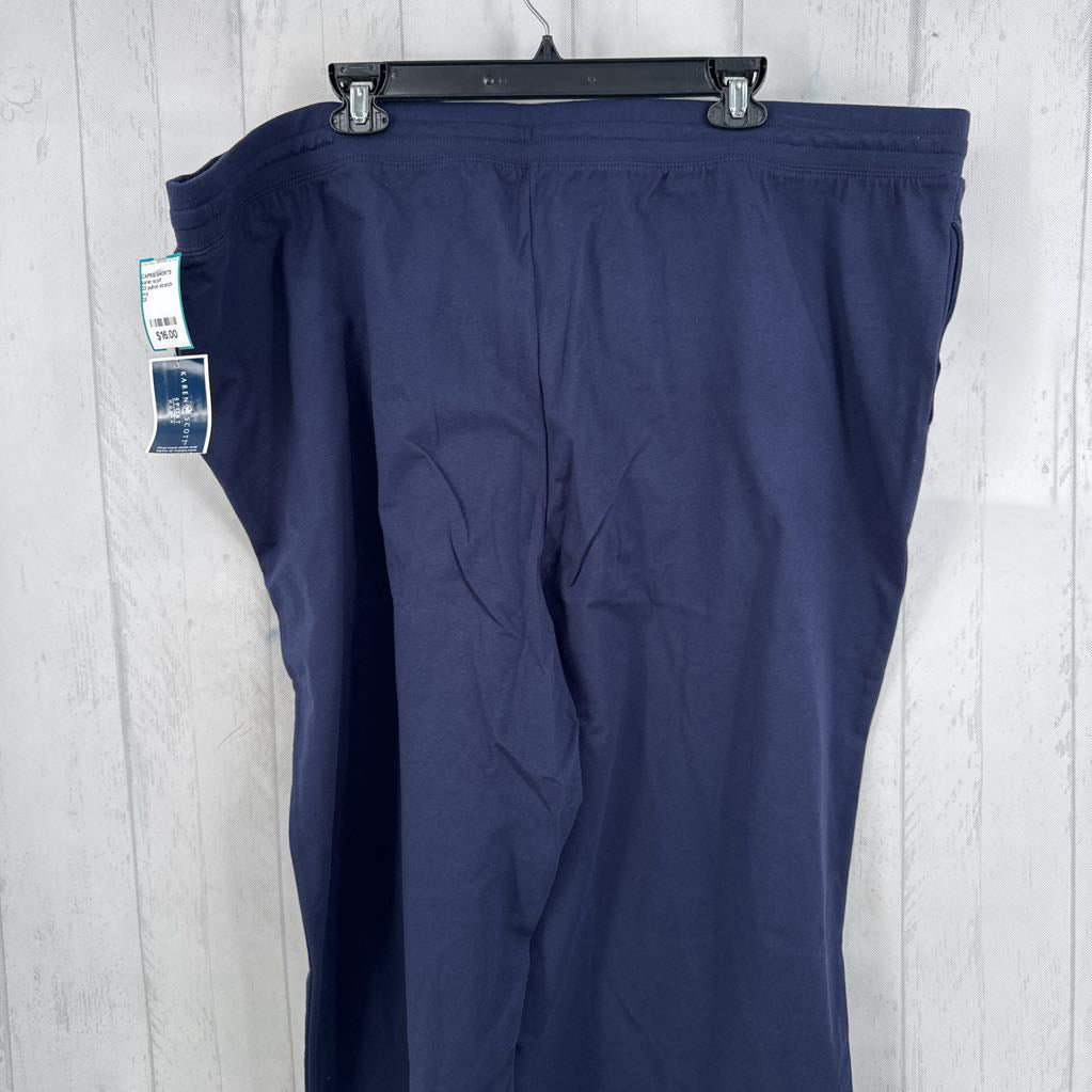 3X pull-on stretch knit capris