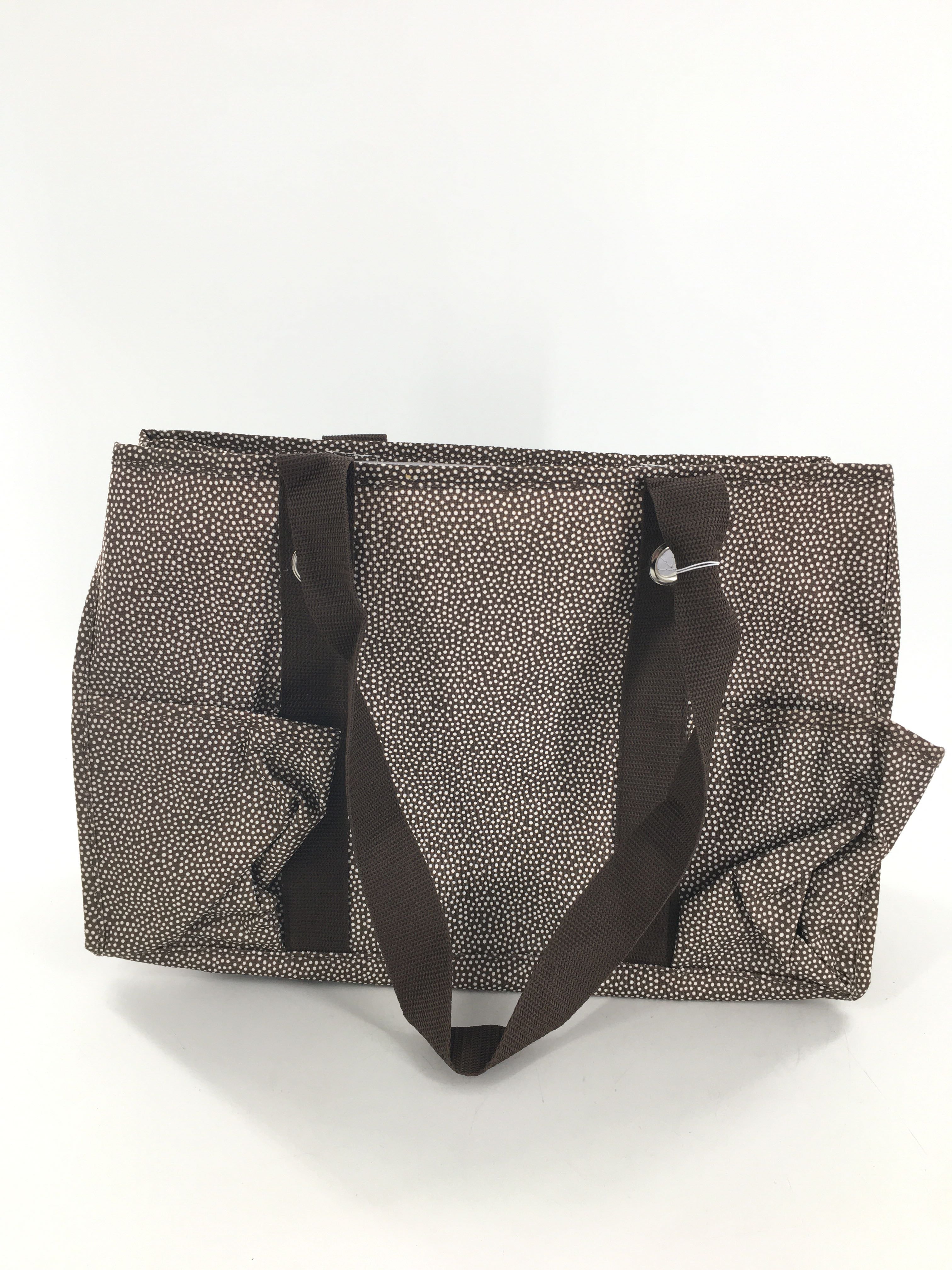 Thirty-One brn dot print organizing utility tote