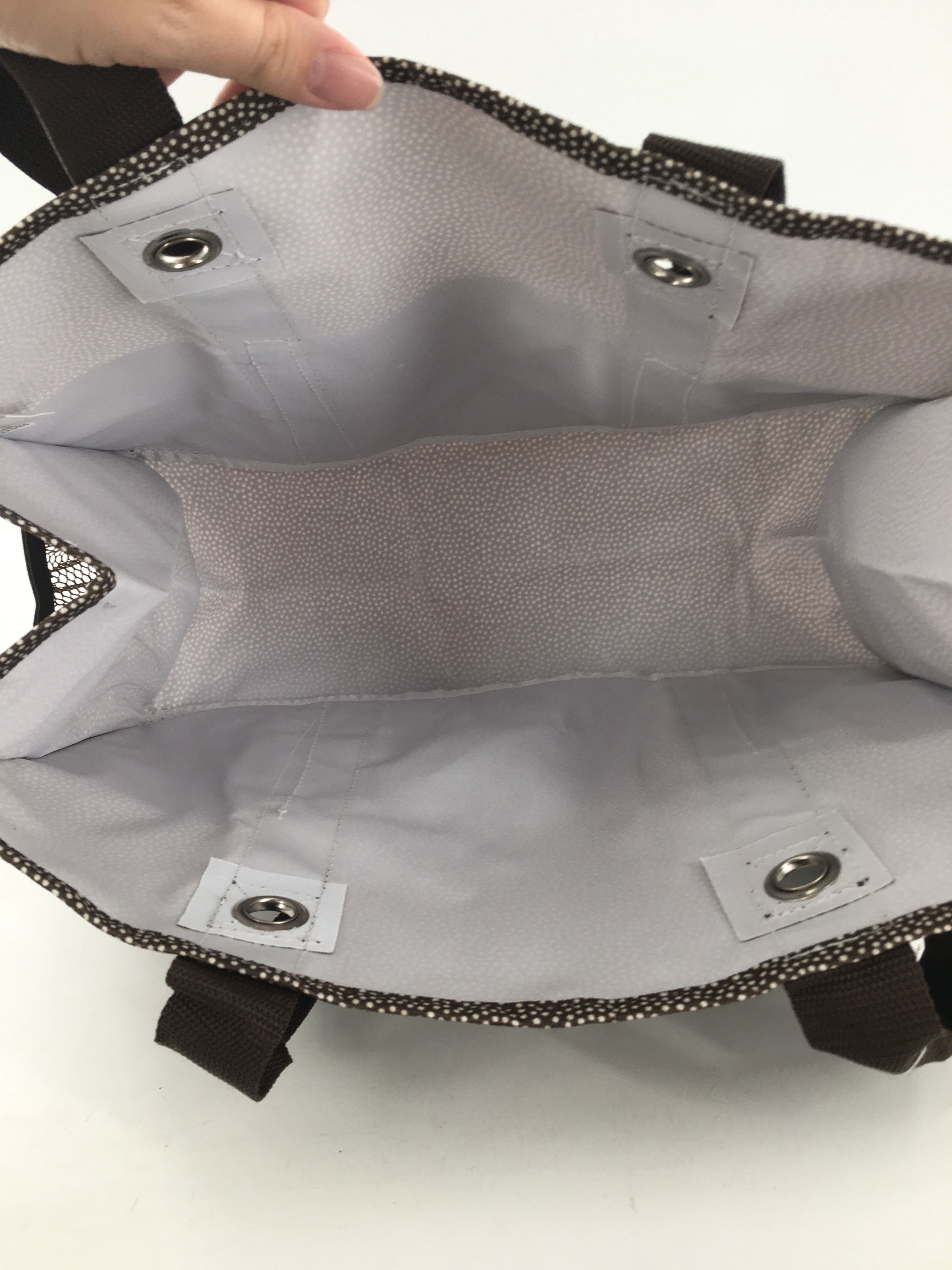 Thirty-One brn dot print organizing utility tote