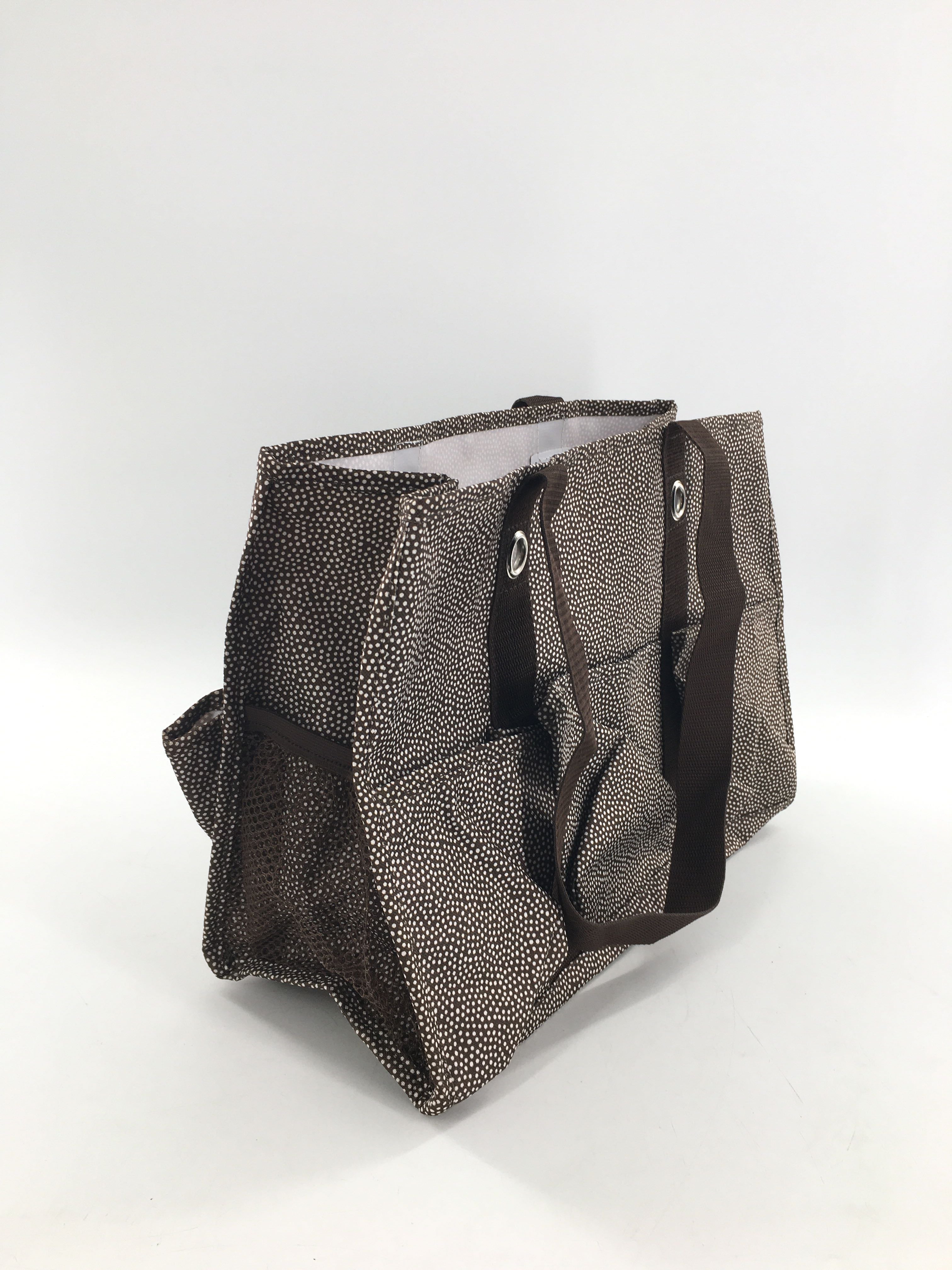 Thirty-One brn dot print organizing utility tote