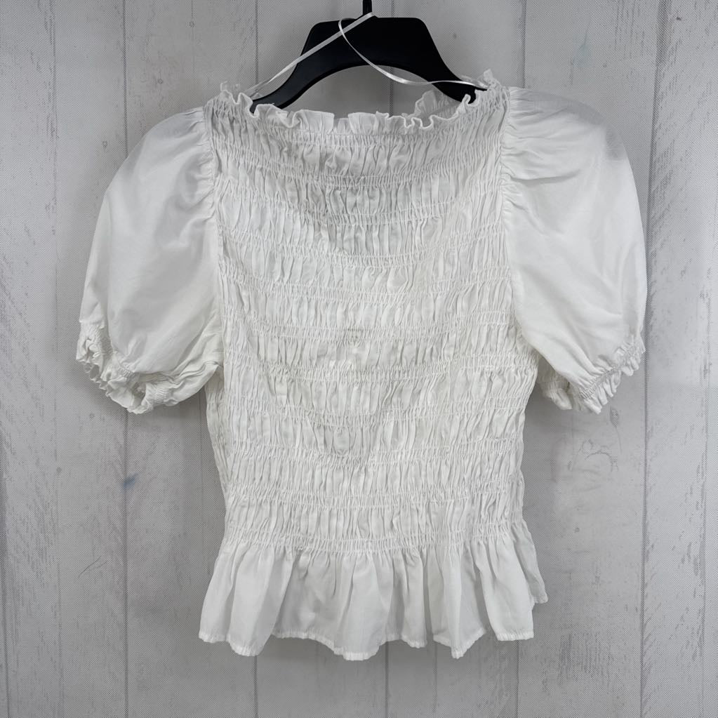 L smocked s/s top