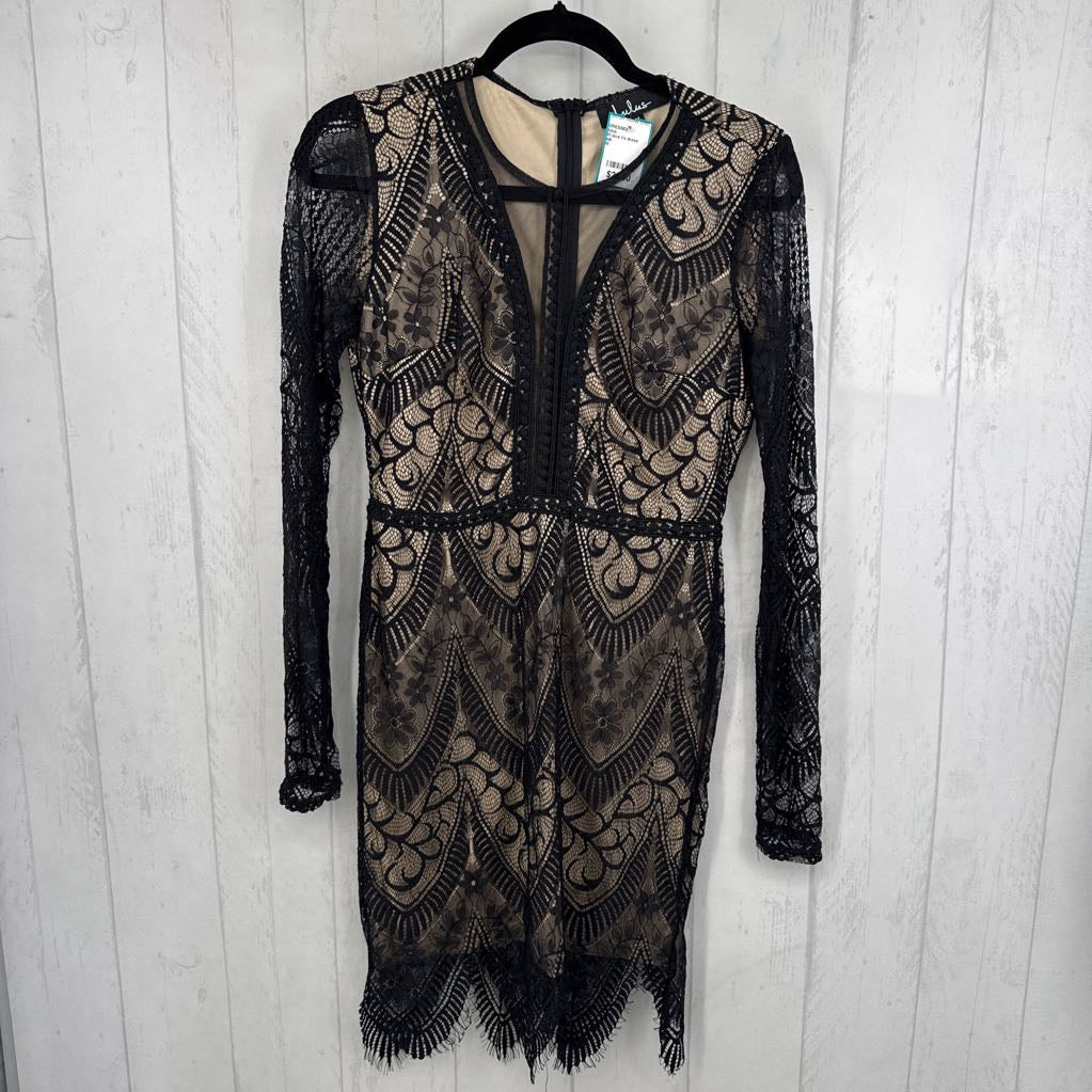 M lace l/s dress