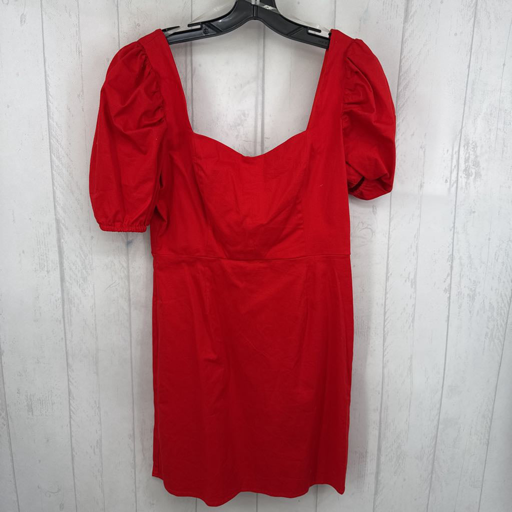 M v-neck puff slv dress