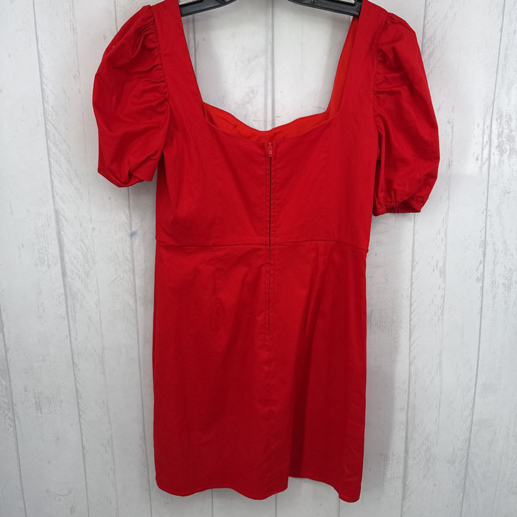 M v-neck puff slv dress