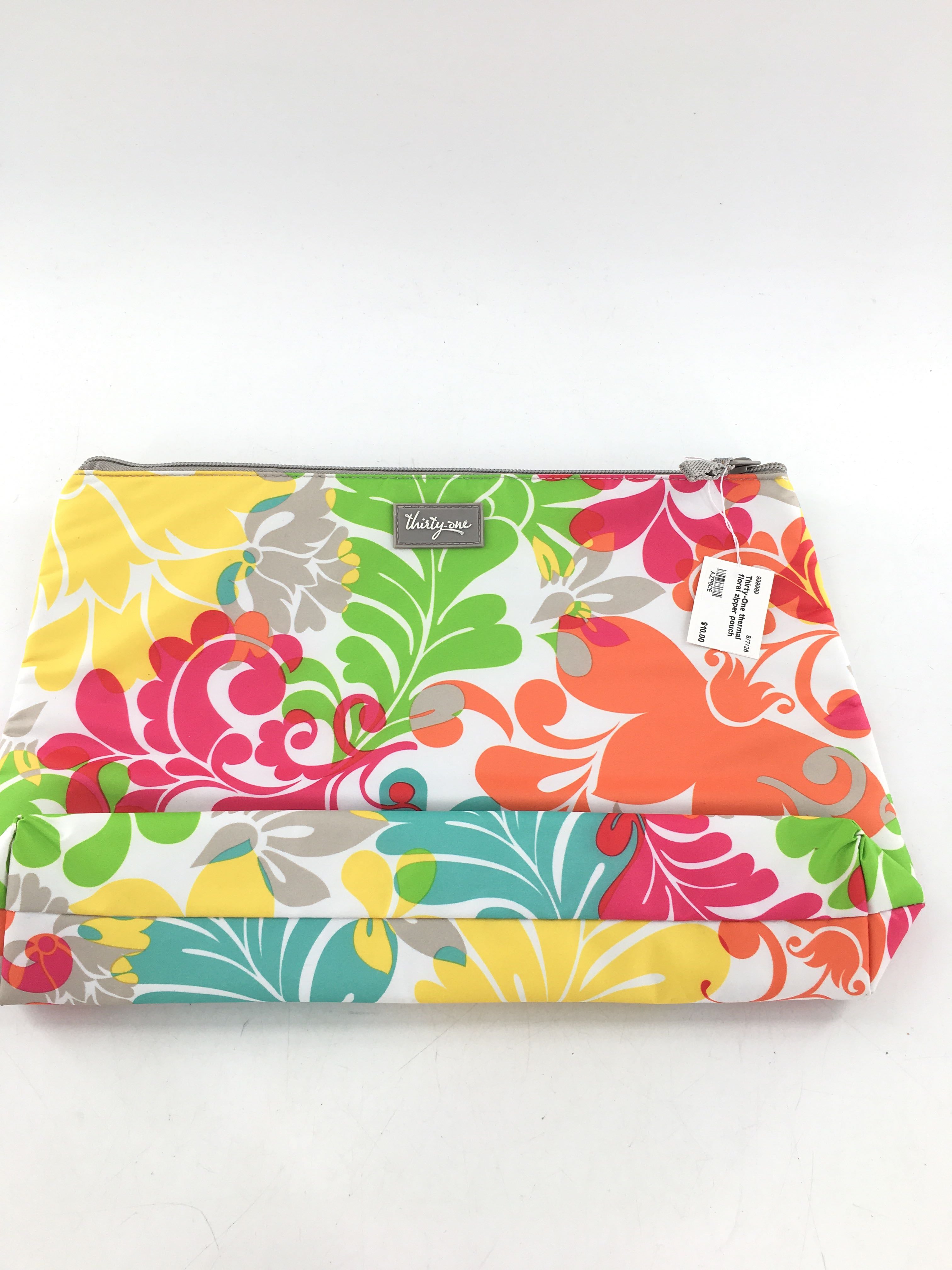 Thirty-One thermal floral zipper pouch