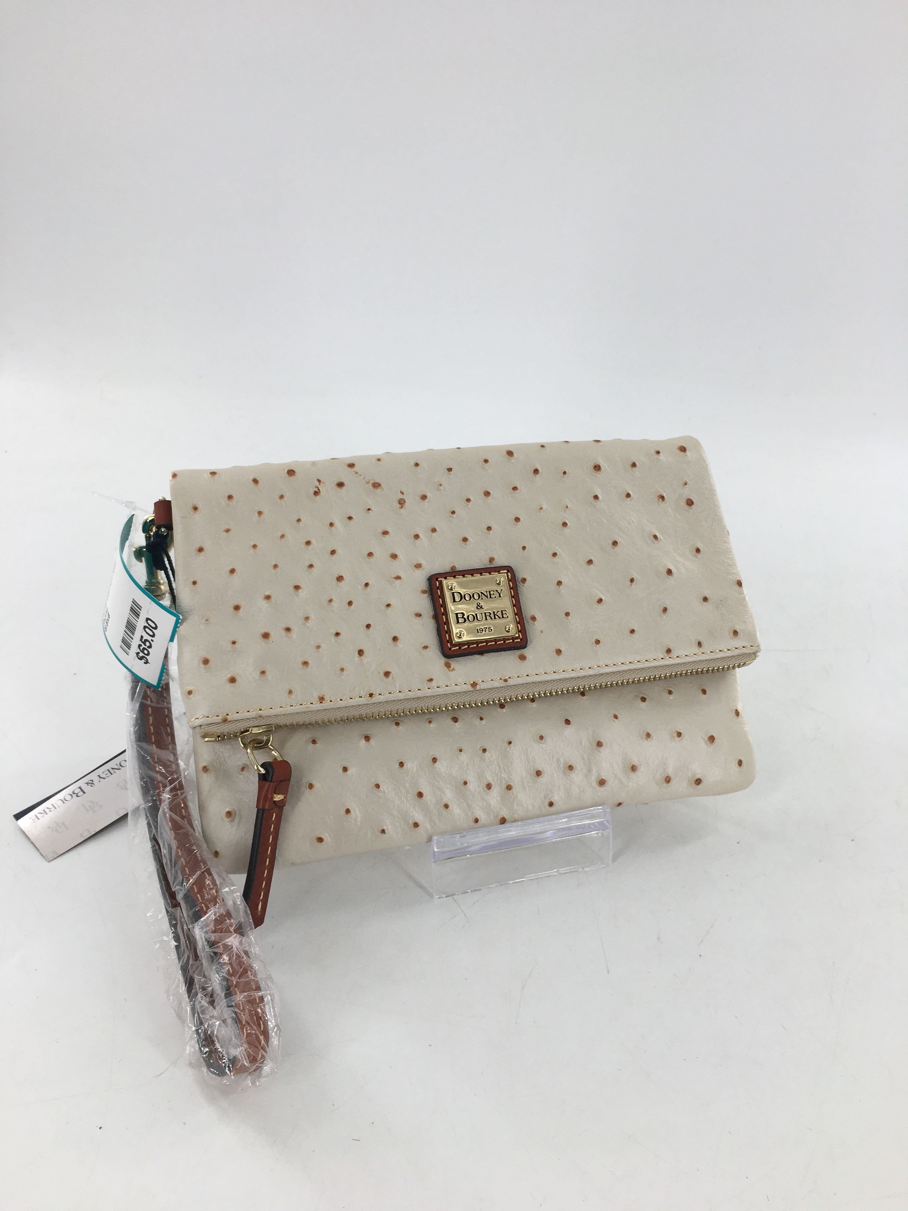 R118 ostrich fold over clutch wallet