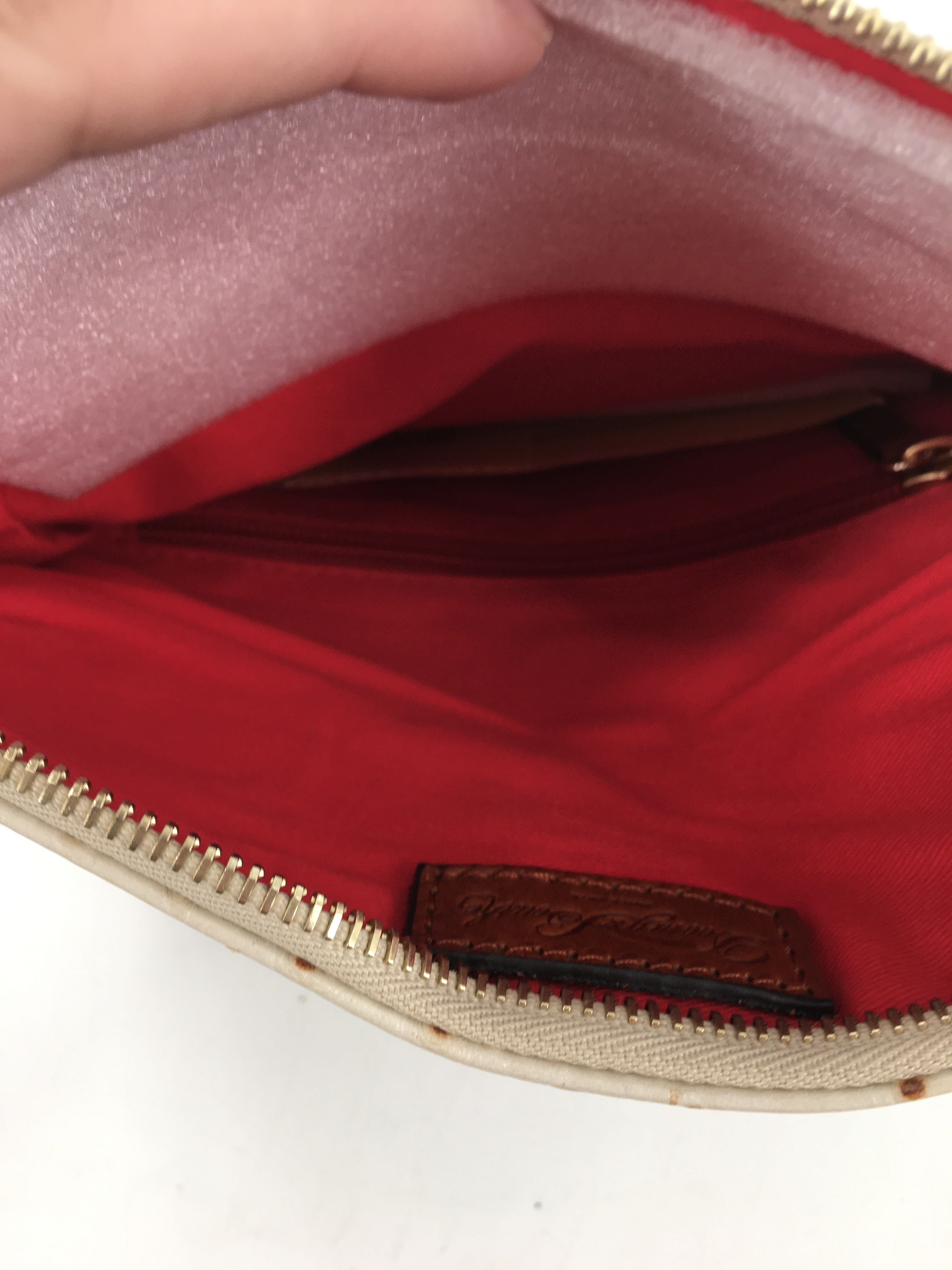 R118 ostrich fold over clutch wallet