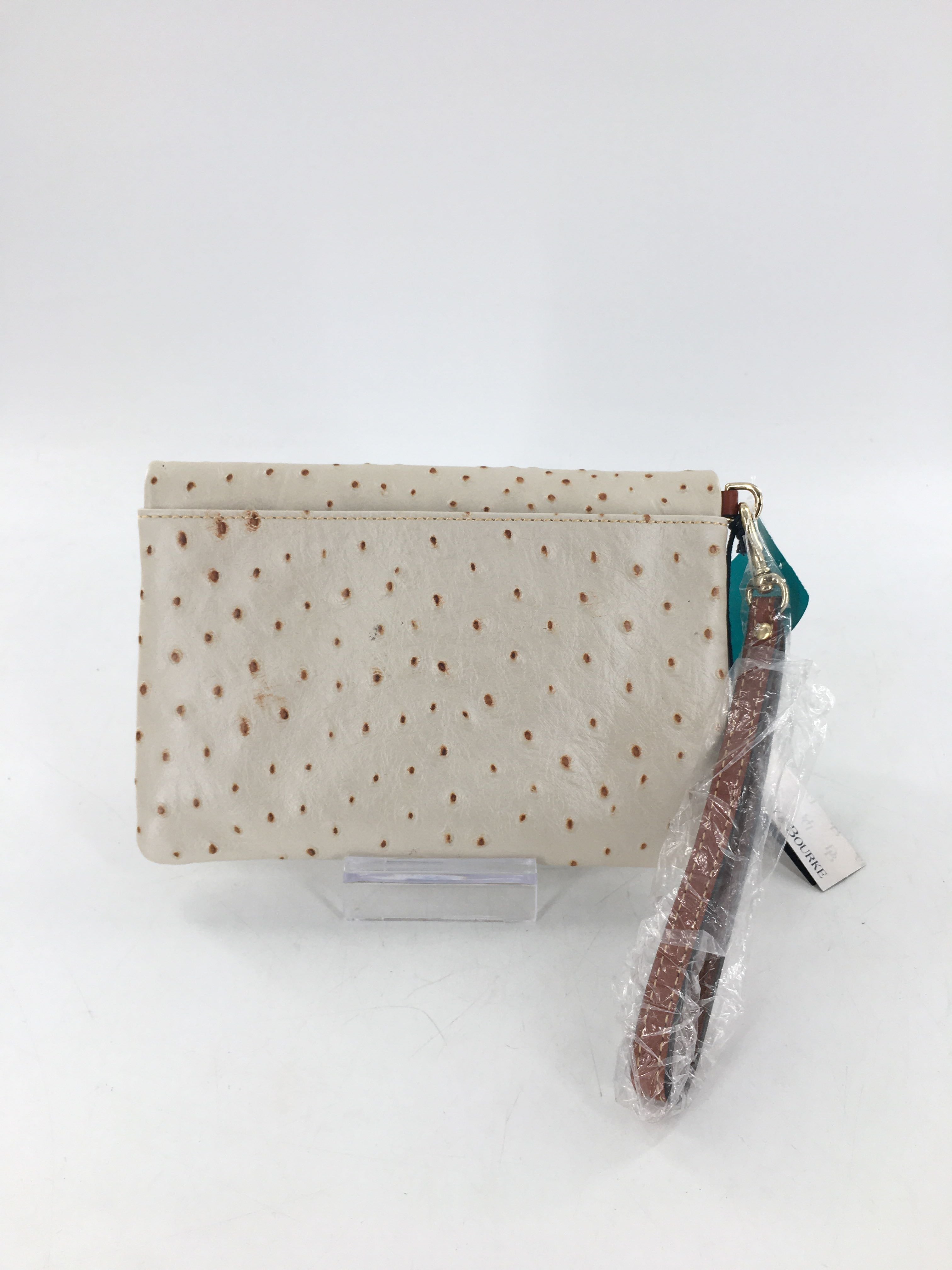 R118 ostrich fold over clutch wallet