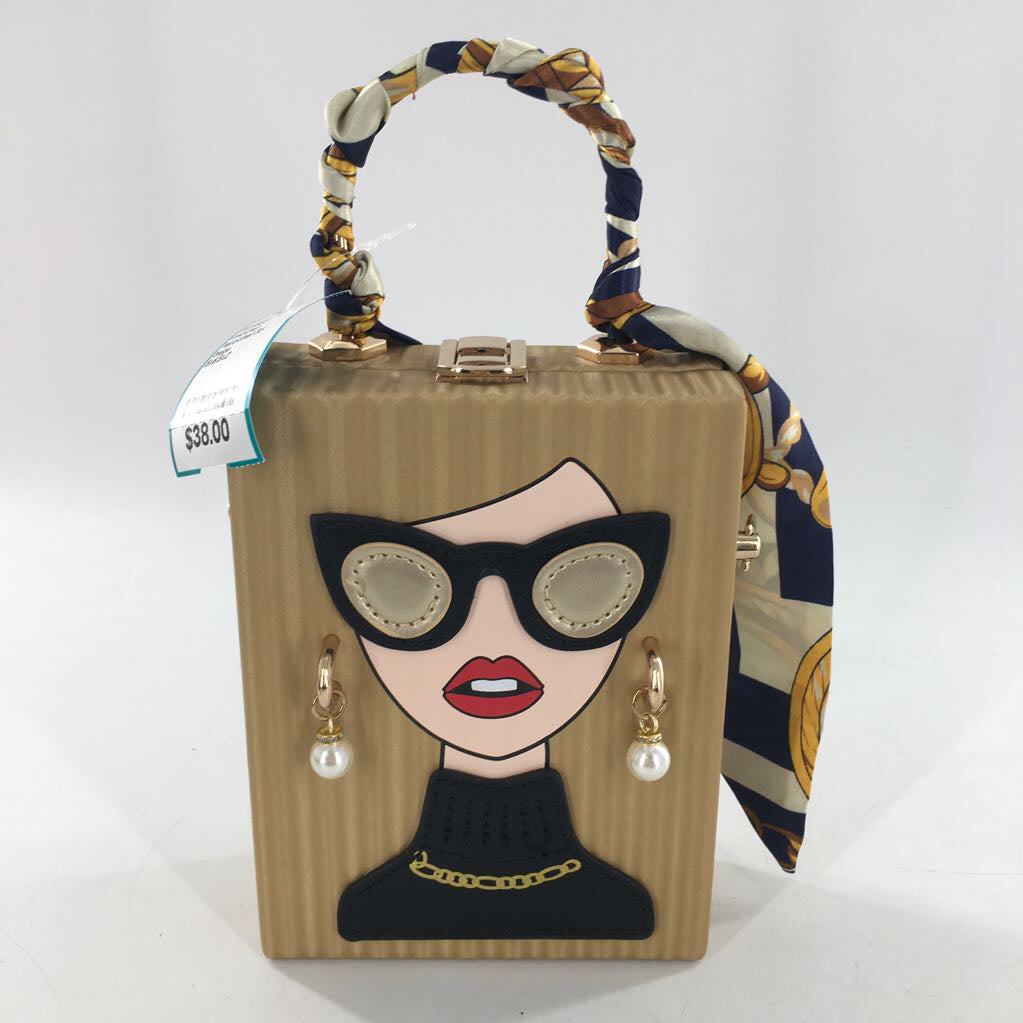 hard-shell 3d-sculpted face design novelty box purse