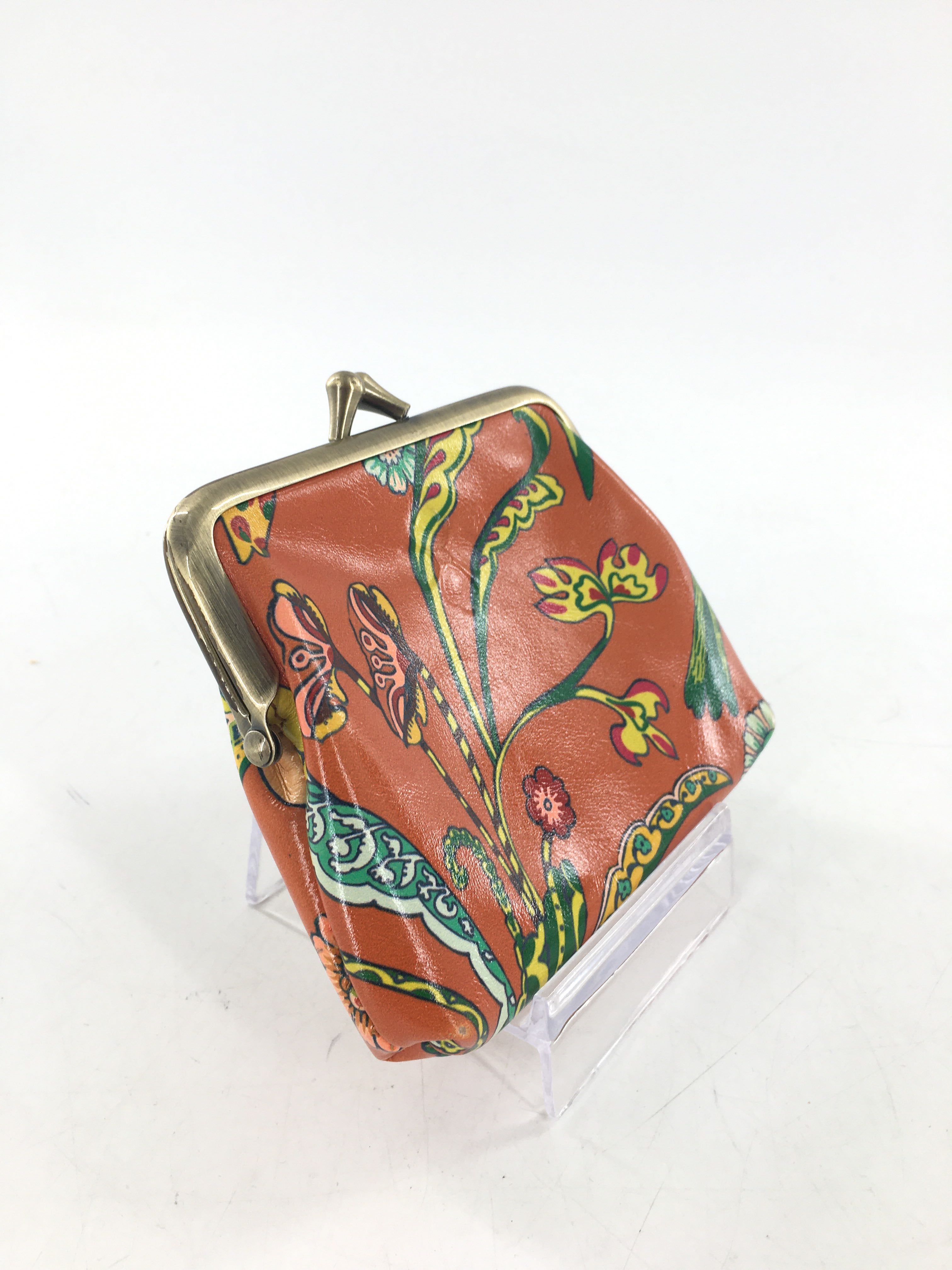 kiss lock floral coin purse