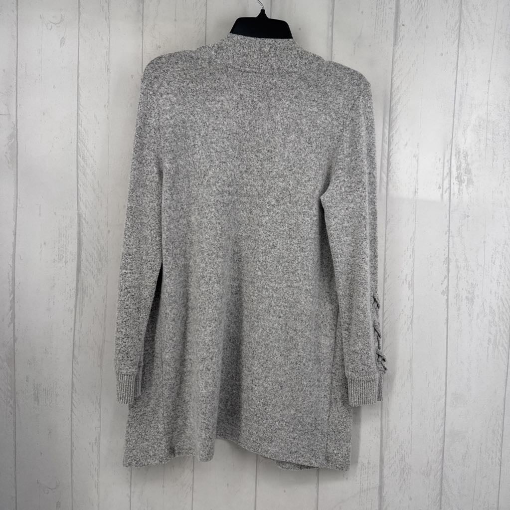 S marled open front cardi