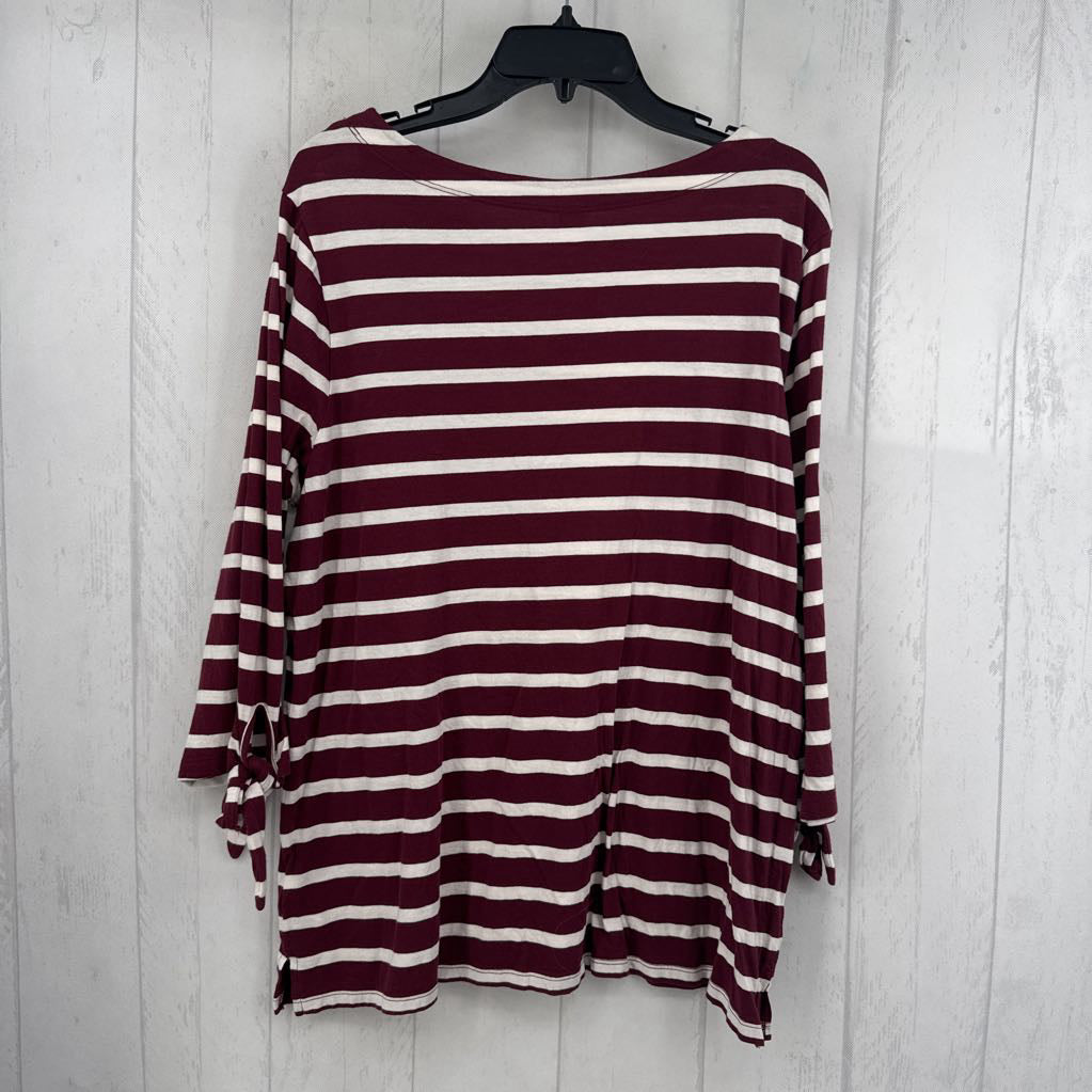 XL striped 3/4 slv tee