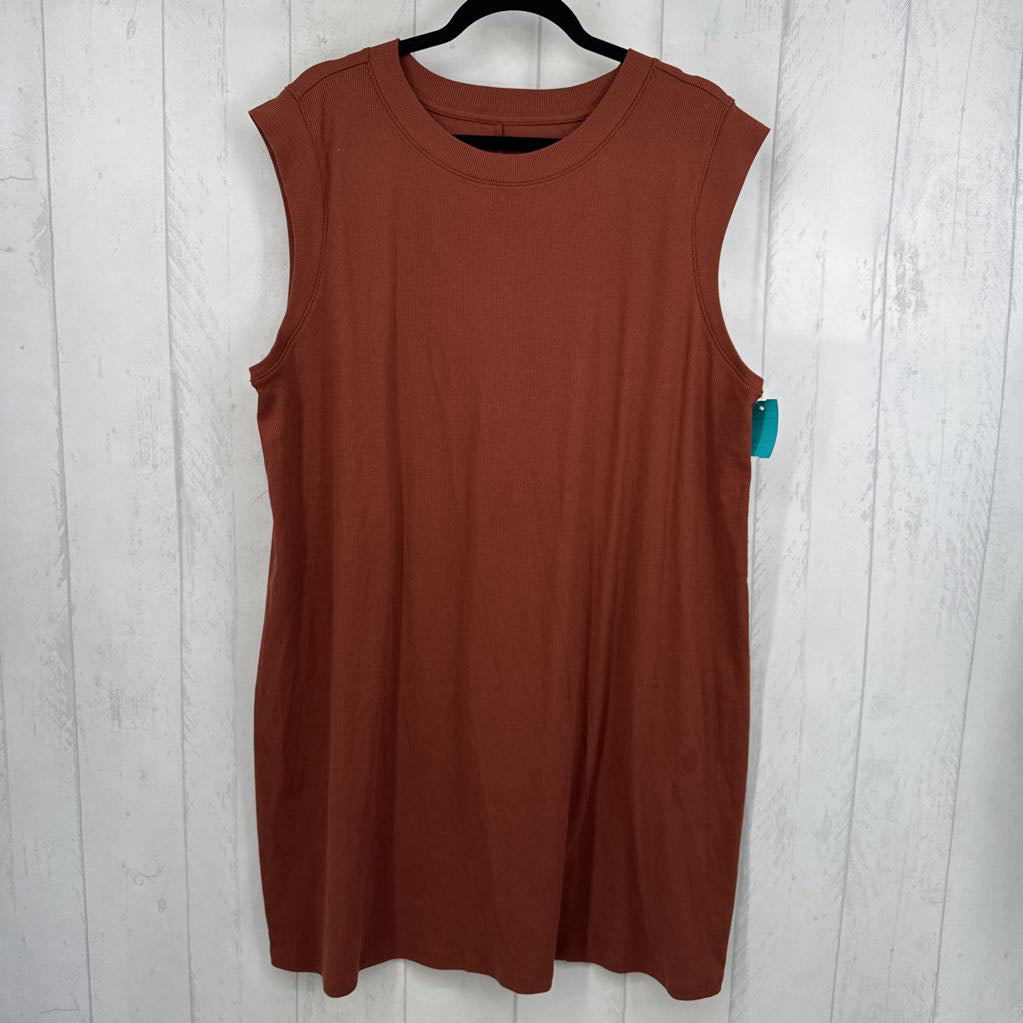 2X ribbed slvls dress