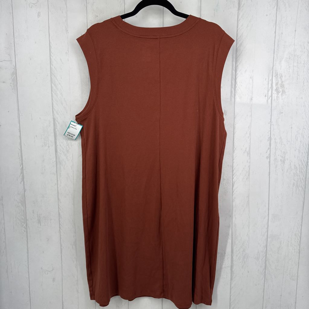2X ribbed slvls dress