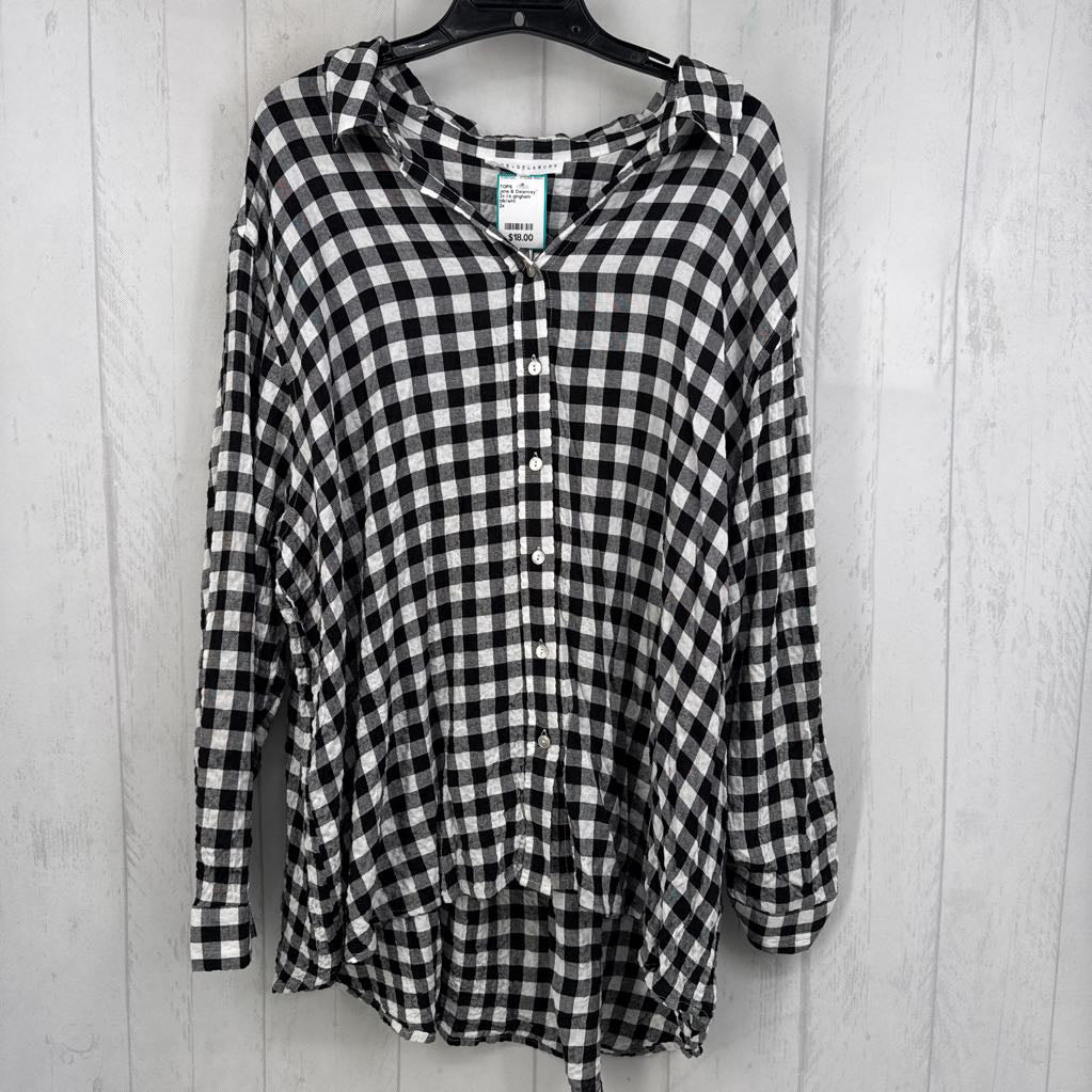2x l/s gingham button shirt