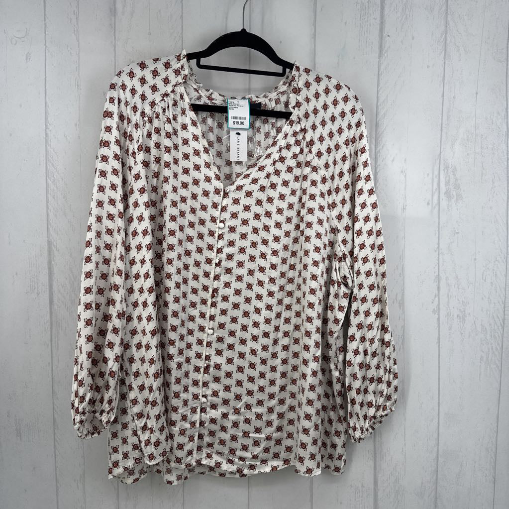 18/20 l/s flower print button shirt