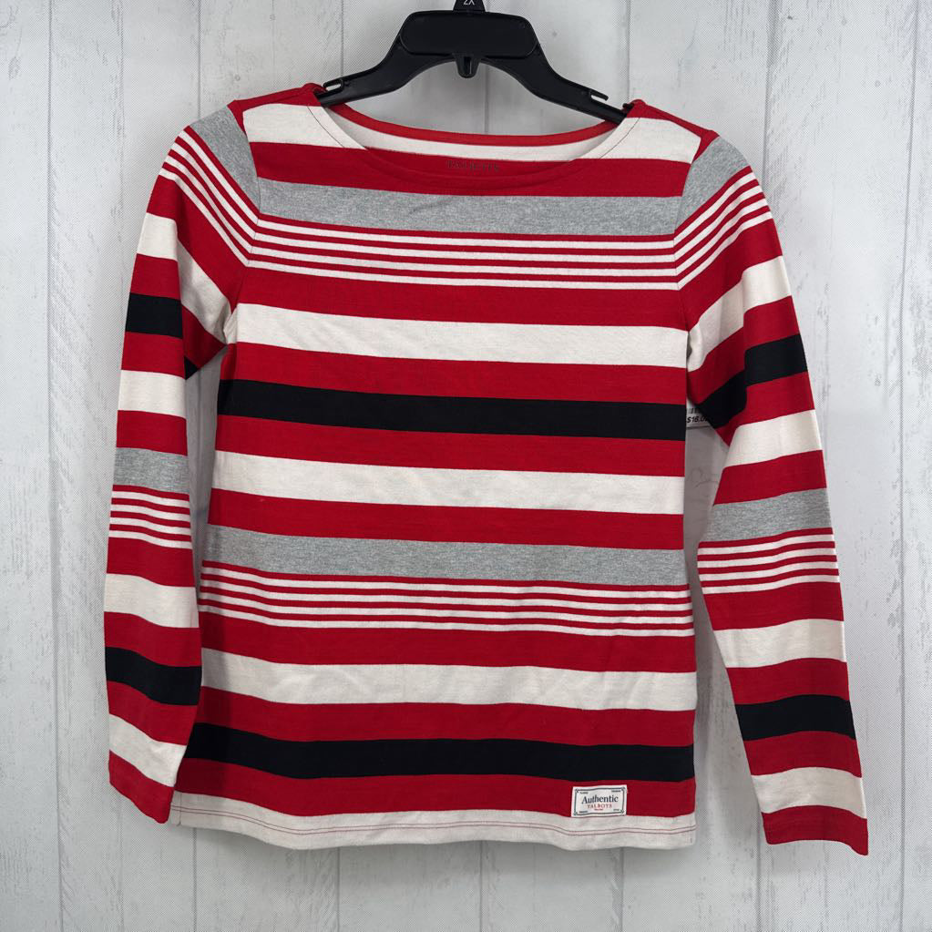 XS l/s stripe boatneck top