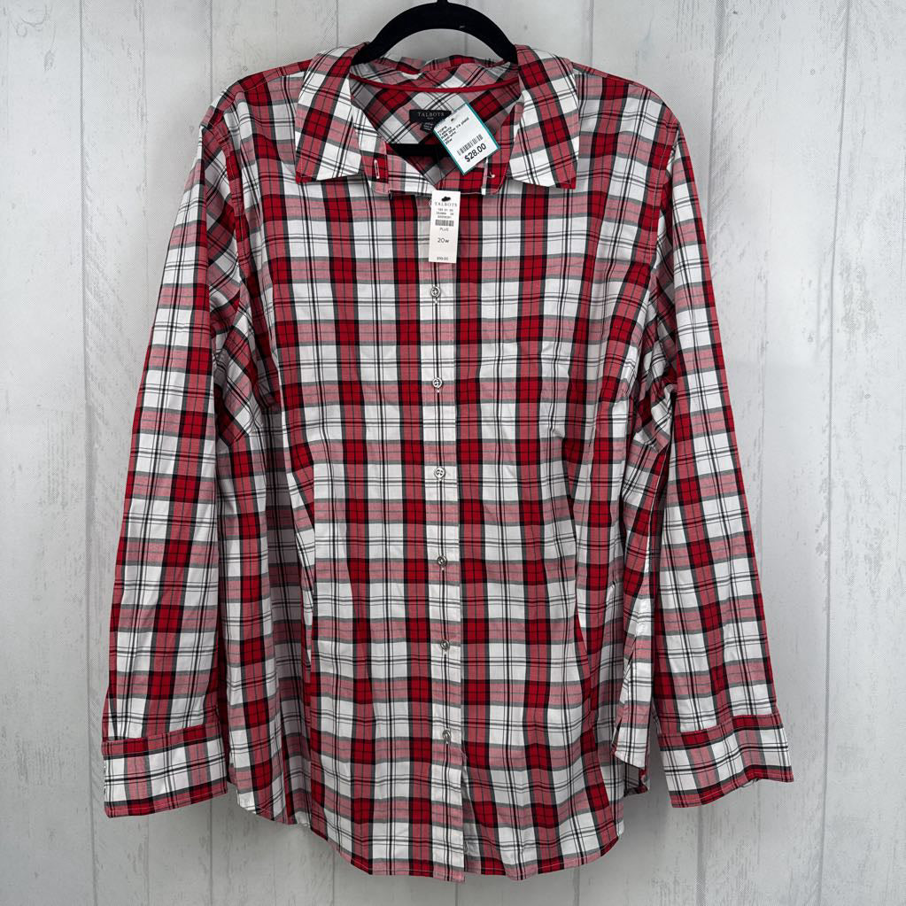 R99 20w l/s plaid button shirt