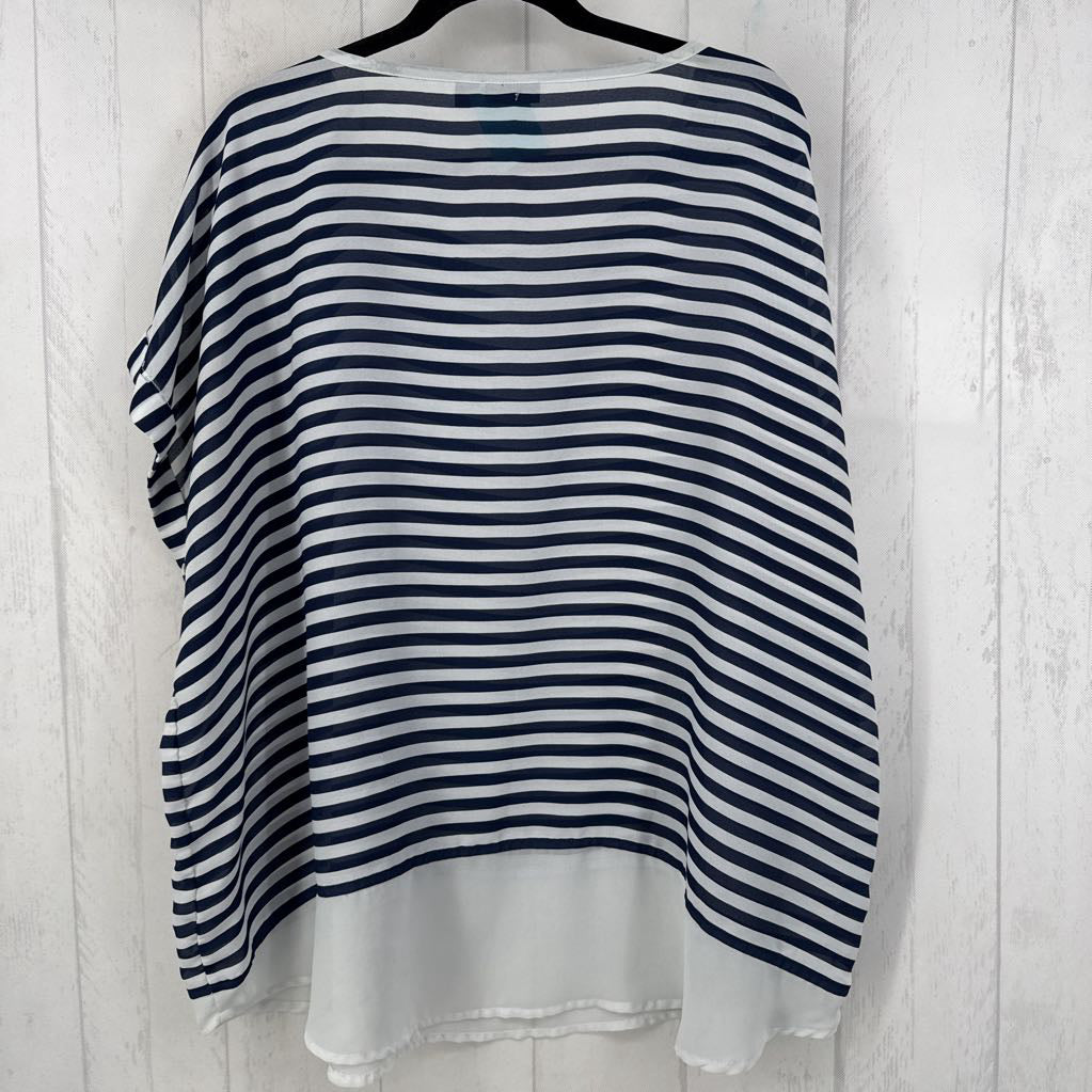 2X striped s/s top