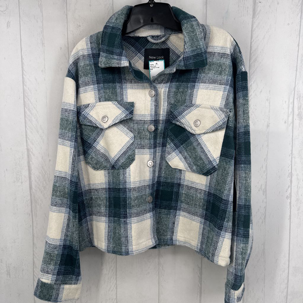 L button crop shacket