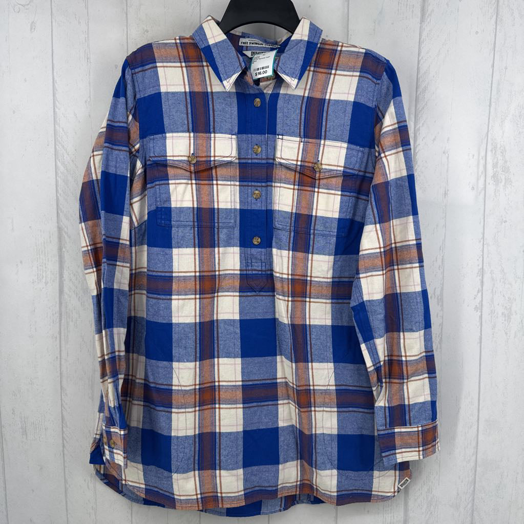 M l/s flannel half button shirt
