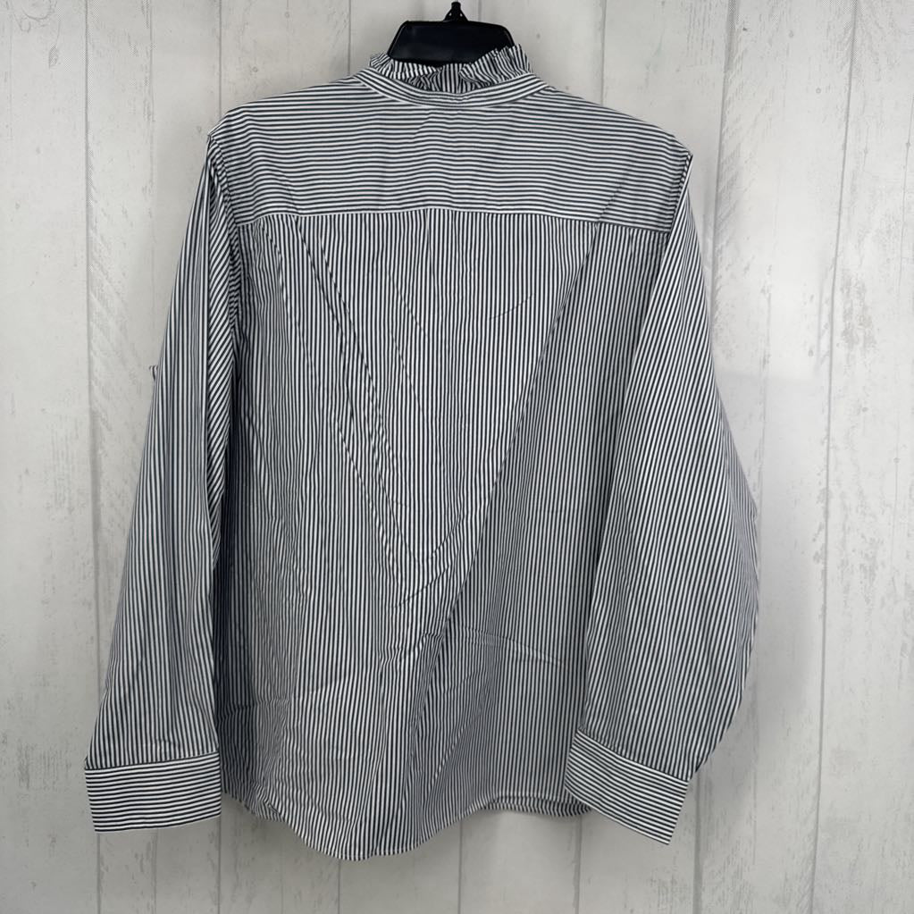 18 l/s pin stripe button shirt