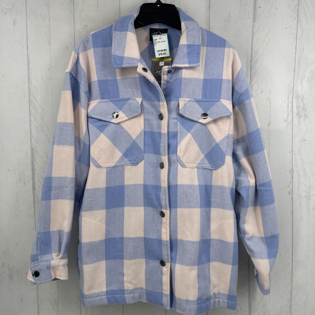 S l/s snap closure shacket