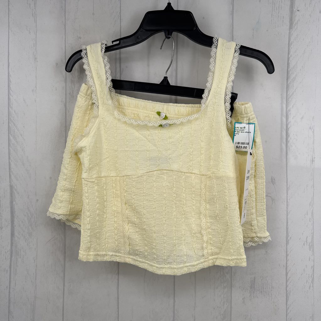 M 2pc lace shorts set