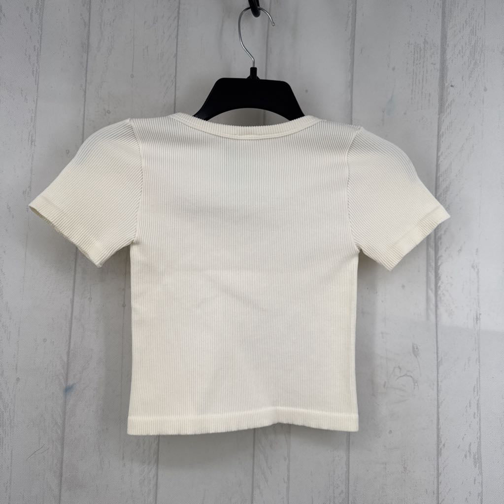 O/S ribbed s/s crop tee