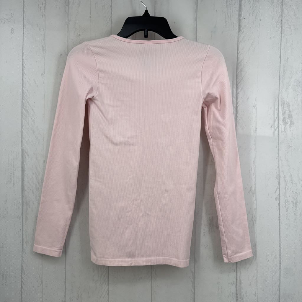 S/M ribbed button down l/s top