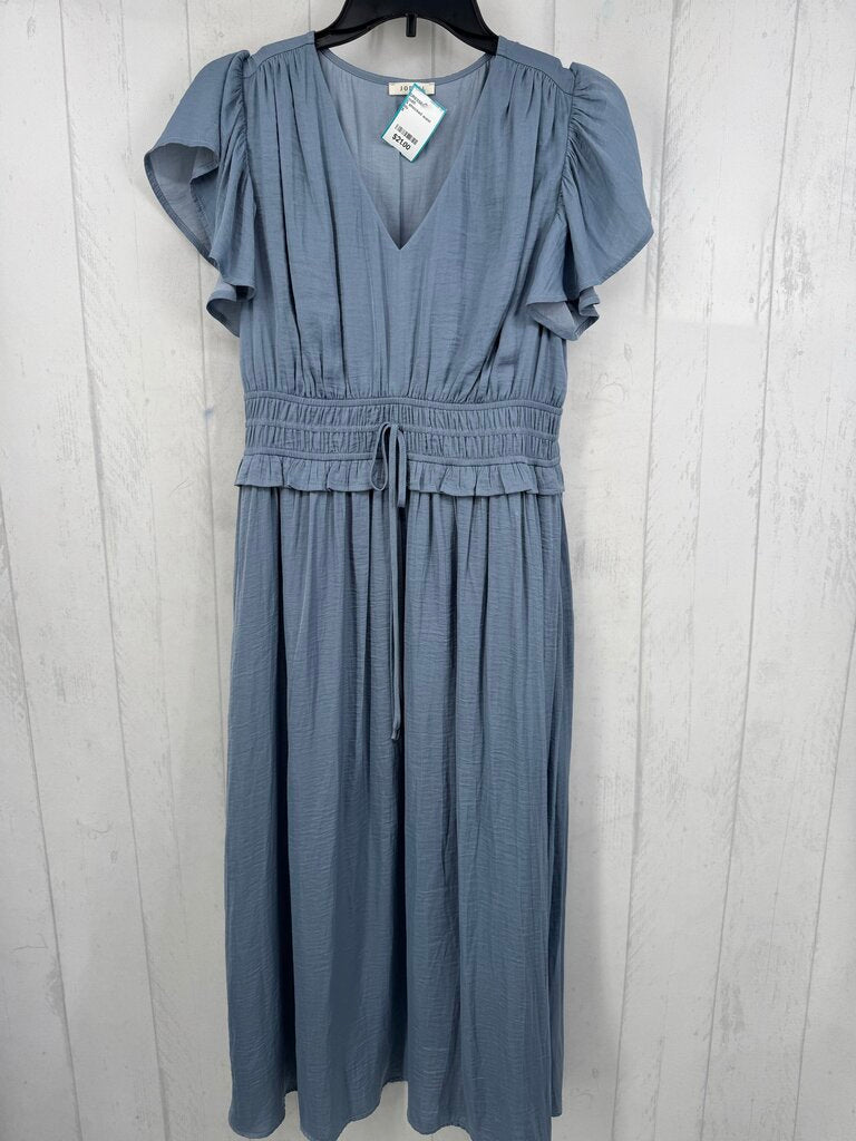 S smocked waist v-neck s/s dress