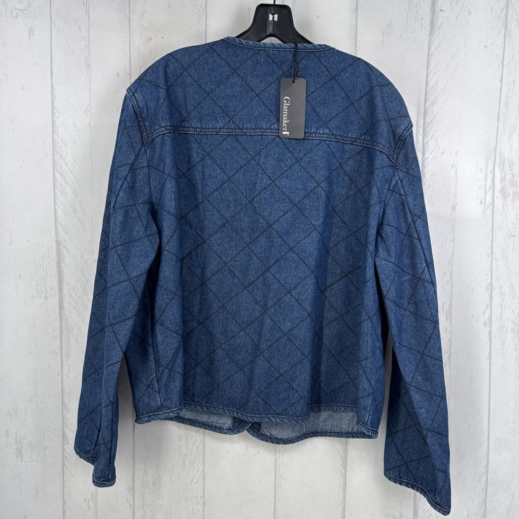L quilted l/s snap closure jacket